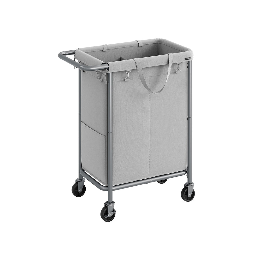 Rolling Laundry Basket | Wheeled Hamper with Steel Frame