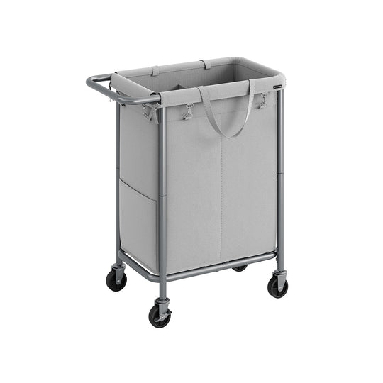 Rolling Laundry Basket | Wheeled Hamper with Steel Frame