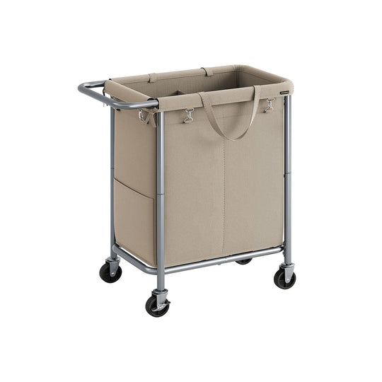 Rolling Laundry Basket | Wheeled Hamper with Steel Frame