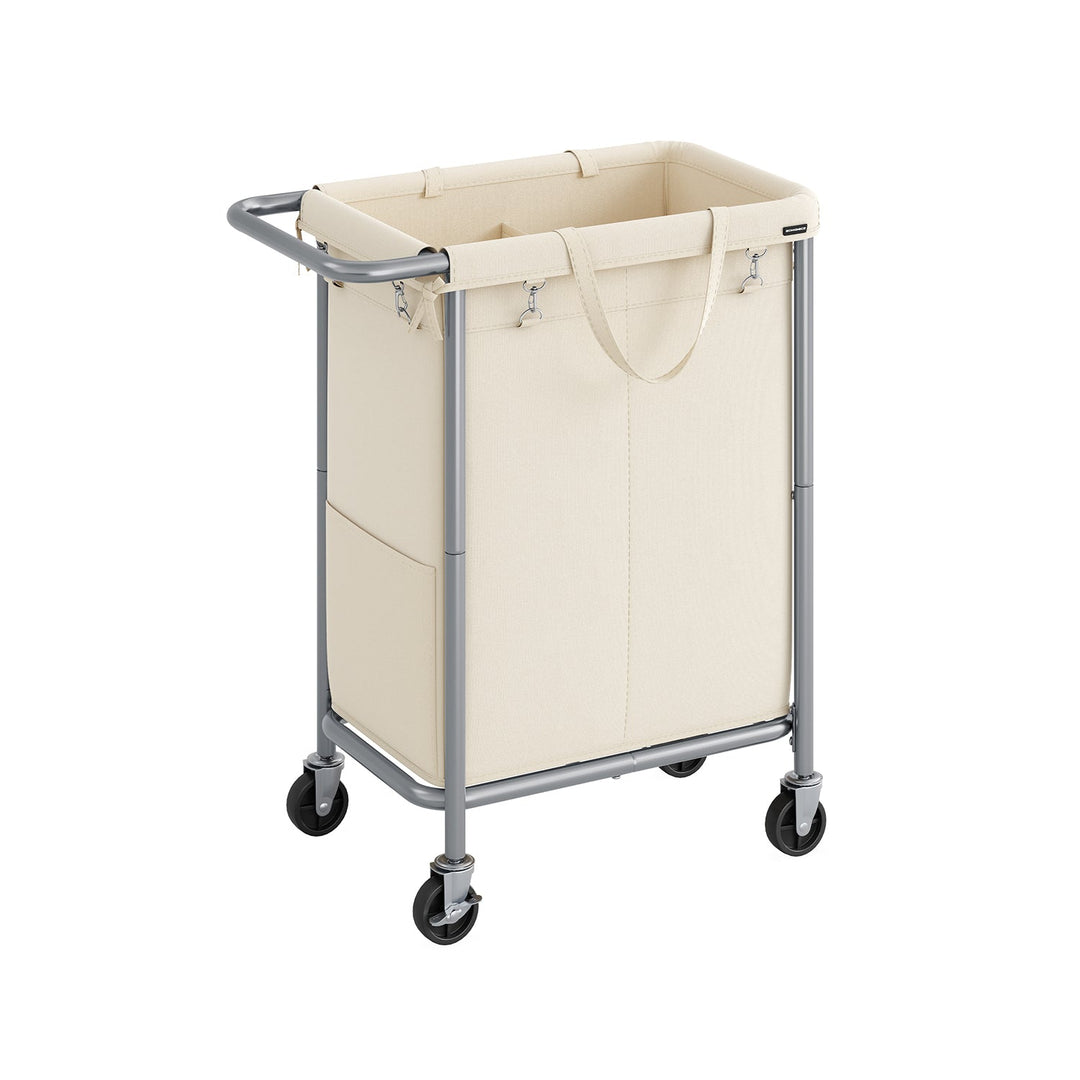Rolling Laundry Basket | Wheeled Hamper with Steel Frame