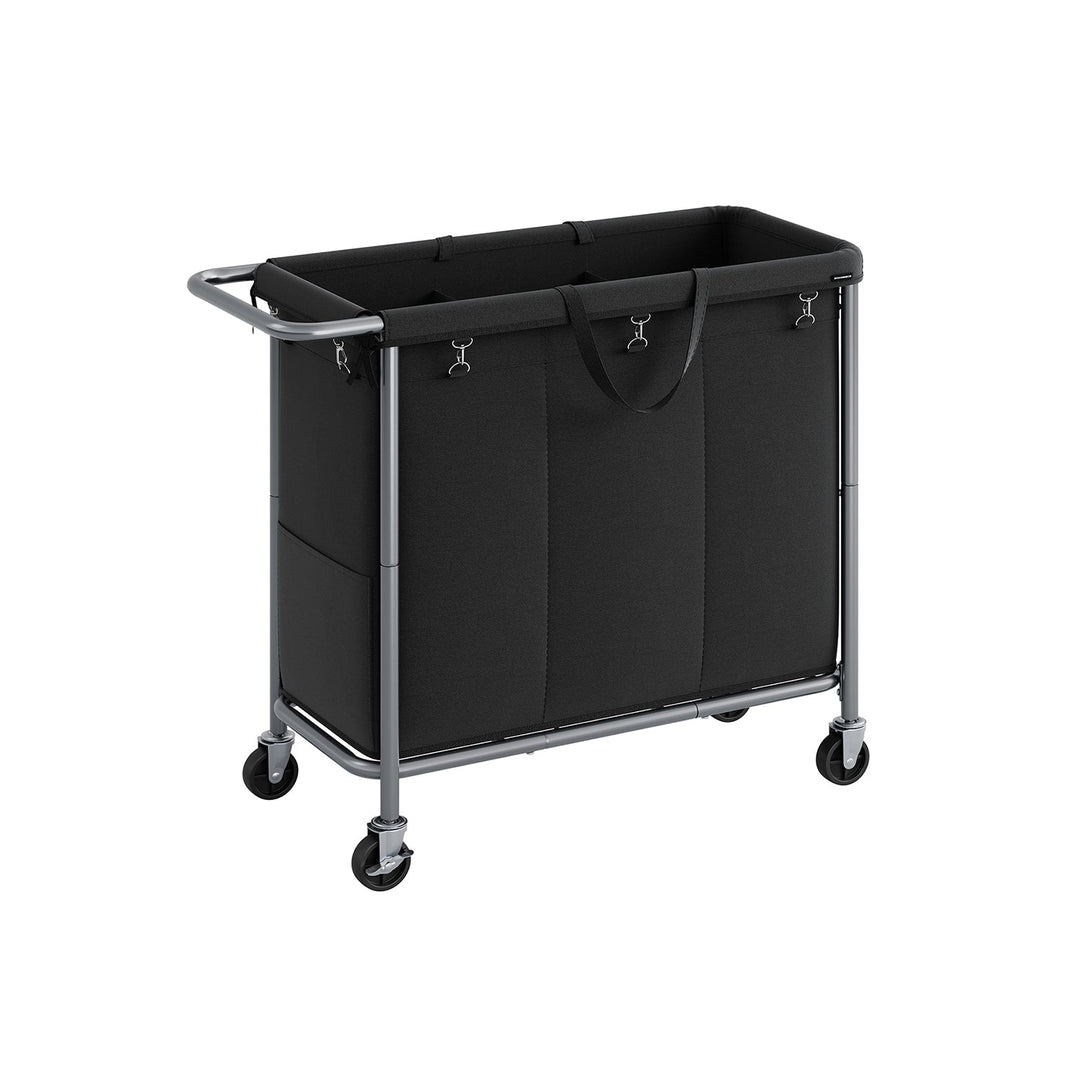 Rolling Laundry Basket | Wheeled Hamper with Steel Frame