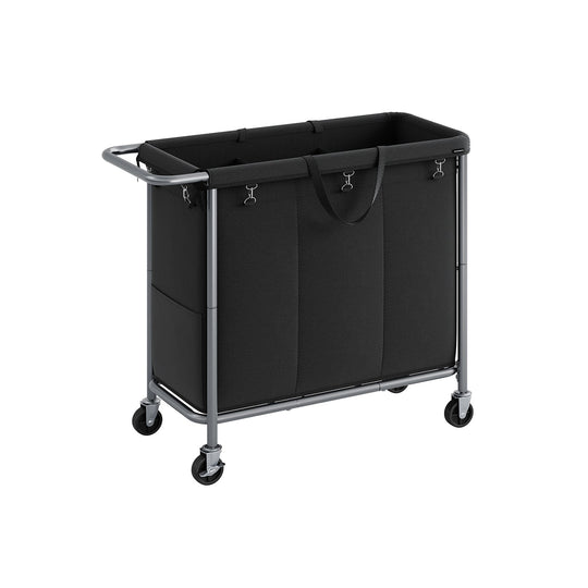 Rolling Laundry Basket | Wheeled Hamper with Steel Frame