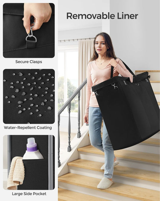 Rolling Laundry Basket | Wheeled Hamper with Steel Frame