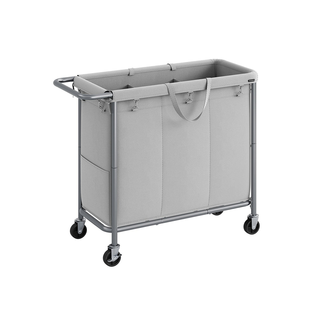 Rolling Laundry Basket | Wheeled Hamper with Steel Frame