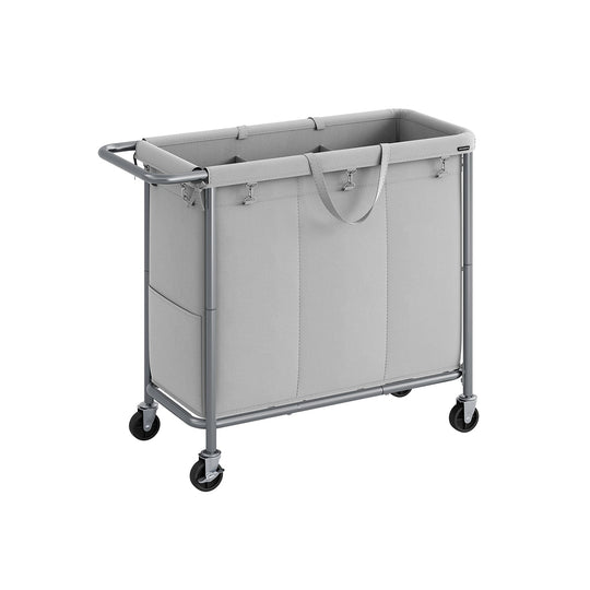 Rolling Laundry Basket | Wheeled Hamper with Steel Frame
