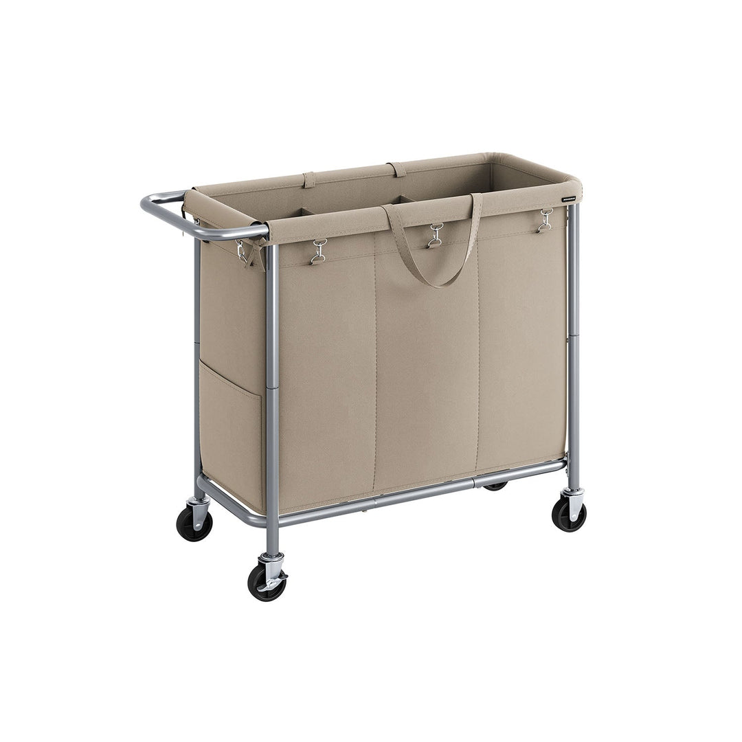 Rolling Laundry Basket | Wheeled Hamper with Steel Frame