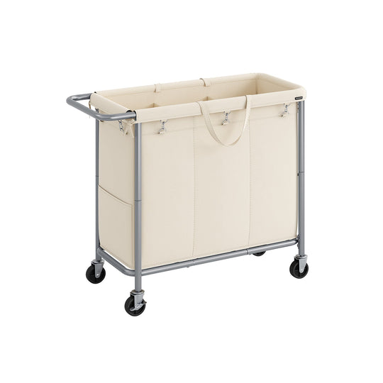 Rolling Laundry Basket | Wheeled Hamper with Steel Frame