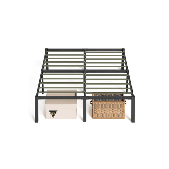 Heavy Duty Metal Platform Bed Frame | Underbed Storage With Tool Free Assembly