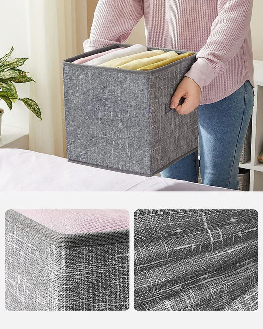 Fabric Storage Cubes | Set of 6 Foldable Storage Bins
