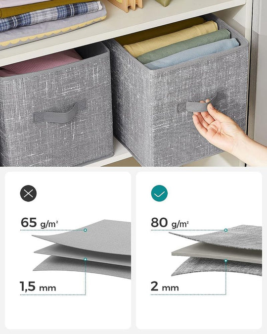 Fabric Storage Cubes | Set of 6 Foldable Storage Bins