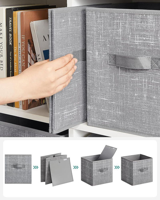 Fabric Storage Cubes | Set of 6 Foldable Storage Bins