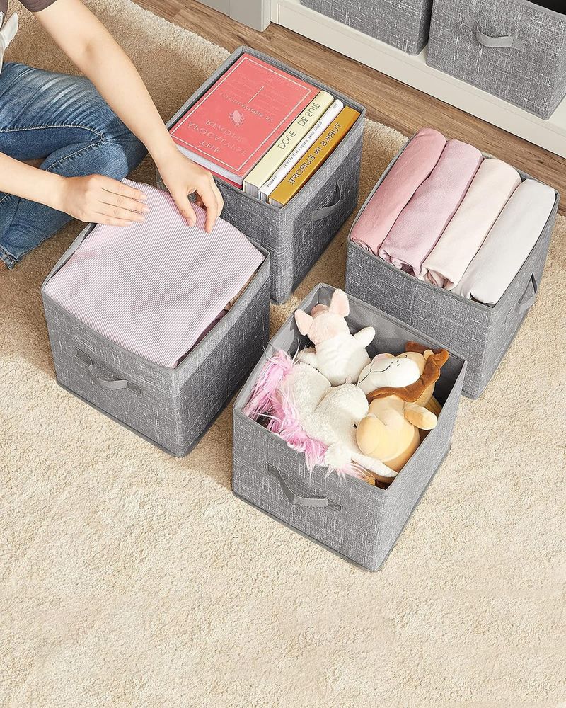 Fabric Storage Cubes | Set of 6 Foldable Storage Bins
