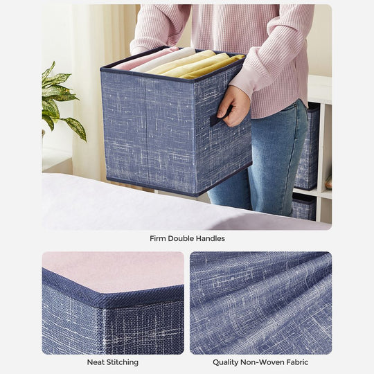 Fabric Storage Cubes | Set of 6 Foldable Storage Bins