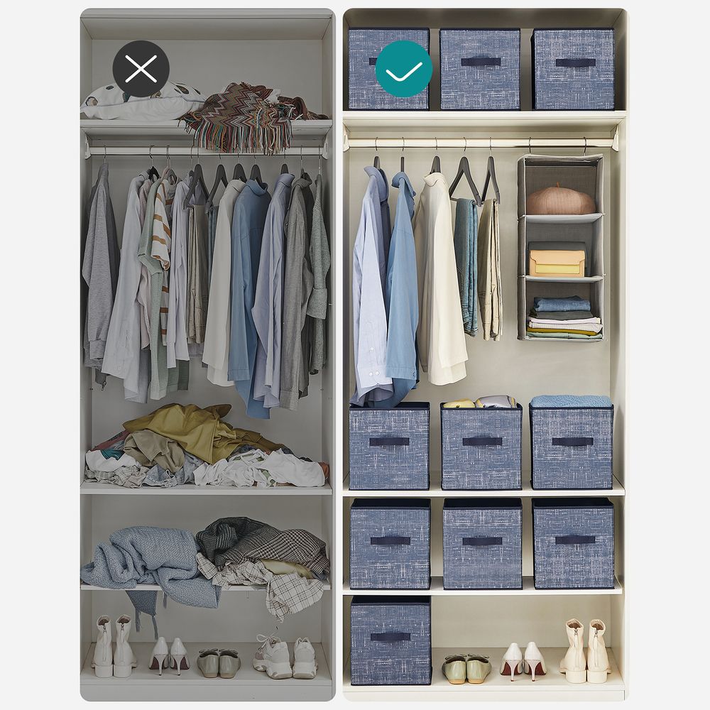 Fabric Storage Cubes | Set of 6 Foldable Storage Bins