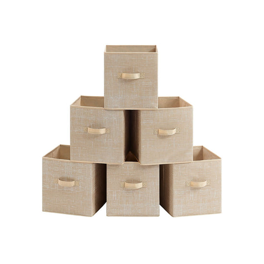 Fabric Storage Cubes | Set of 6 Foldable Storage Bins