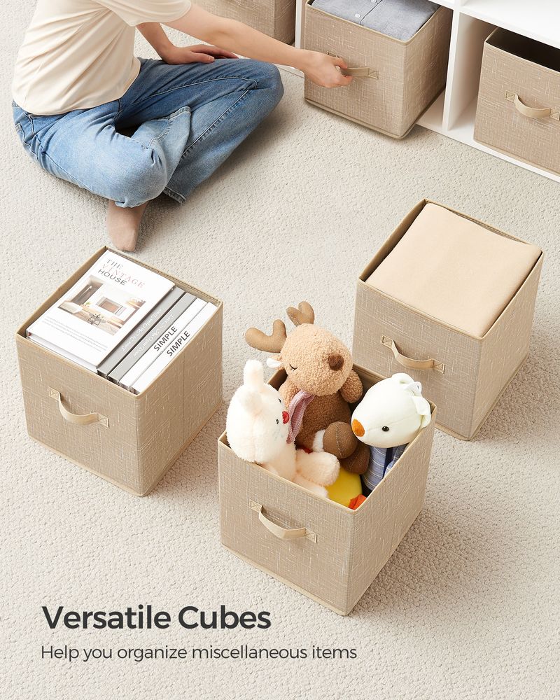 Fabric Storage Cubes | Set of 6 Foldable Storage Bins