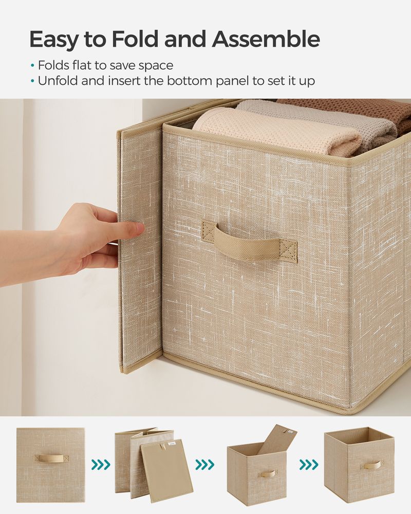 Fabric Storage Cubes | Set of 6 Foldable Storage Bins
