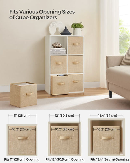 Fabric Storage Cubes | Set of 6 Foldable Storage Bins