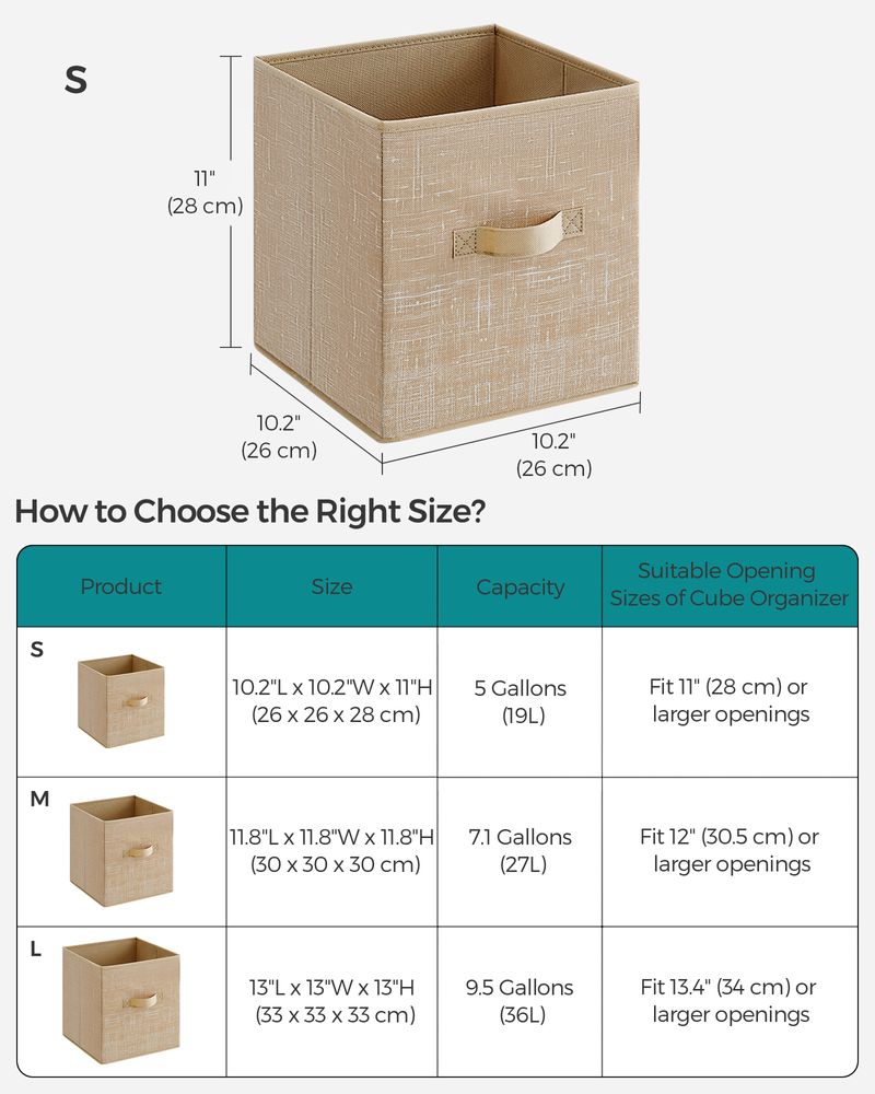 Fabric Storage Cubes | Set of 6 Foldable Storage Bins
