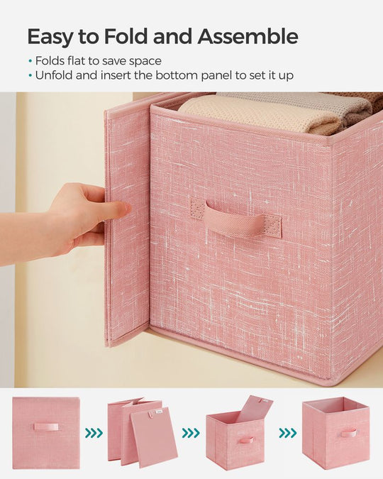 Fabric Storage Cubes | Set of 6 Foldable Storage Bins
