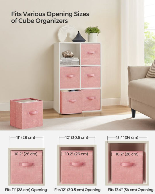Fabric Storage Cubes | Set of 6 Foldable Storage Bins
