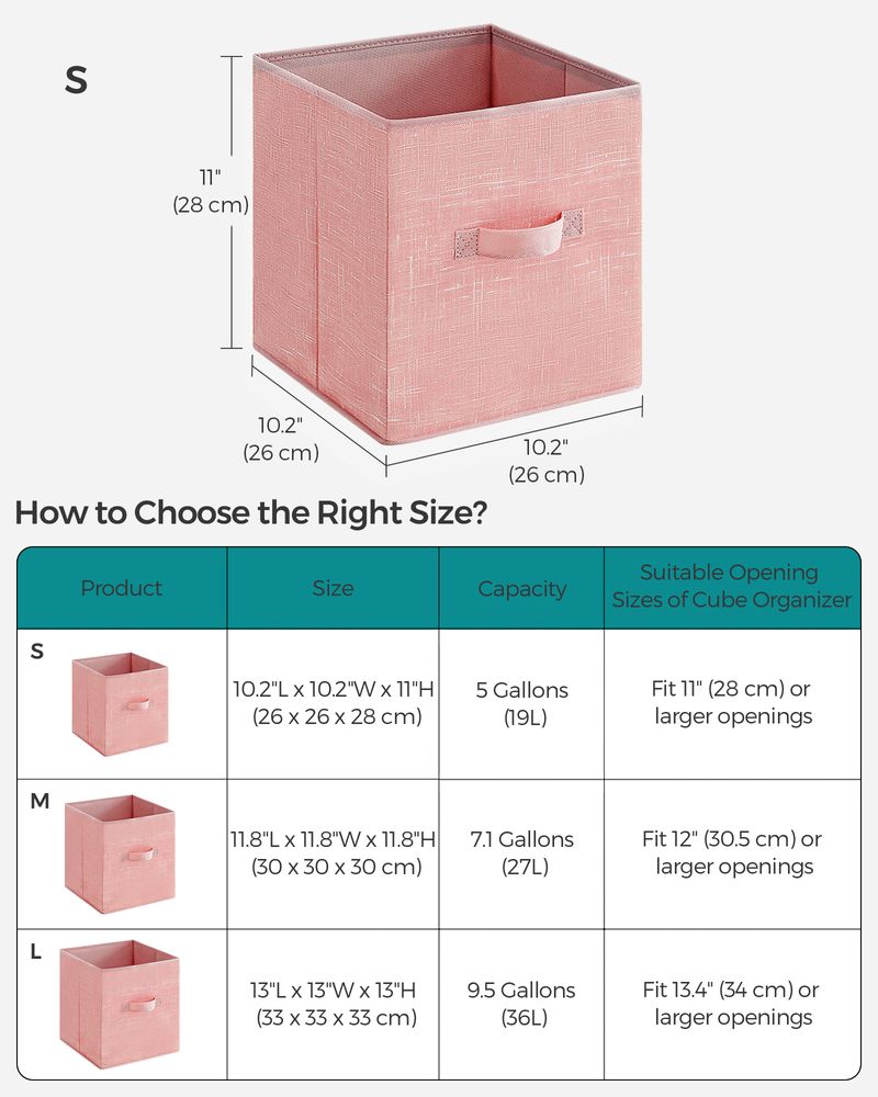 Fabric Storage Cubes | Set of 6 Foldable Storage Bins