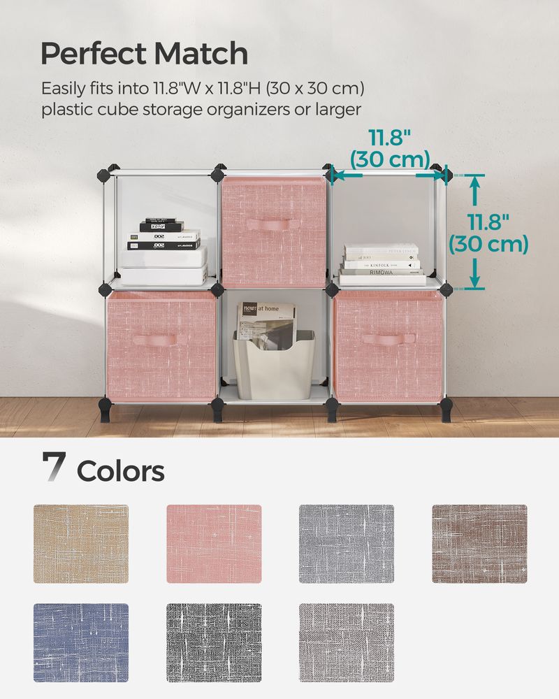 Fabric Storage Cubes | Set of 6 Foldable Storage Bins