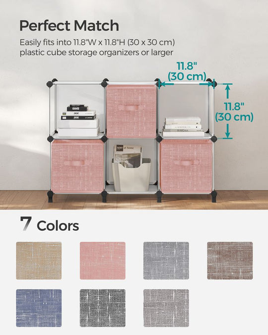Fabric Storage Cubes | Set of 6 Foldable Storage Bins
