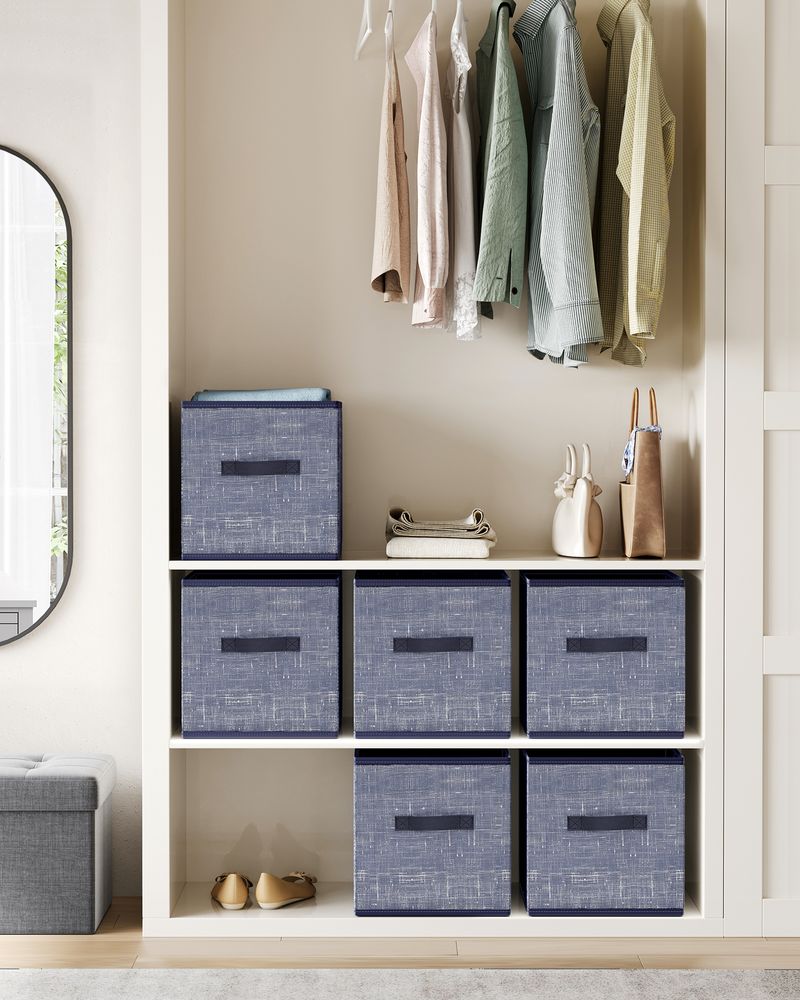 Fabric Storage Cubes | Set of 6 Foldable Storage Bins