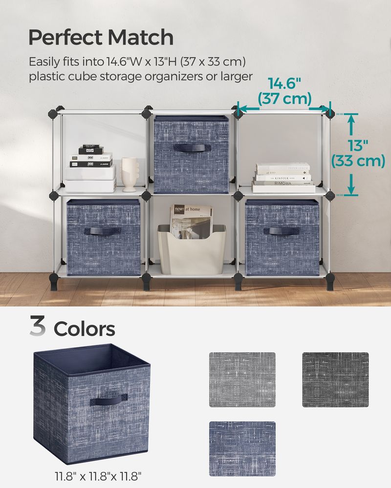 Fabric Storage Cubes | Set of 6 Foldable Storage Bins