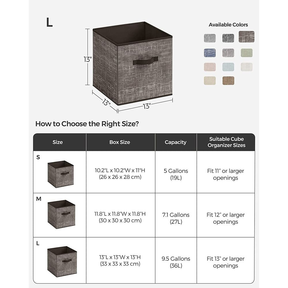Fabric Storage Cubes | Set of 6 Foldable Storage Bins