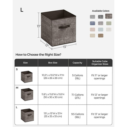 Fabric Storage Cubes | Set of 6 Foldable Storage Bins