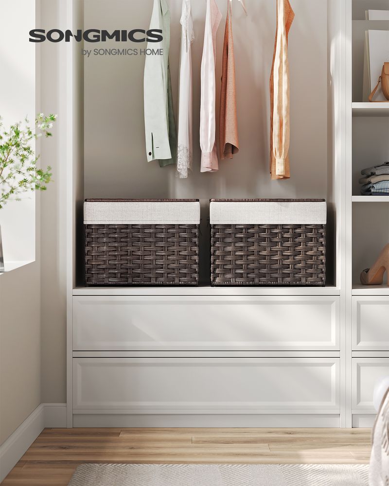 Large Storage Basket With Lid | Woven Hamper For Blankets