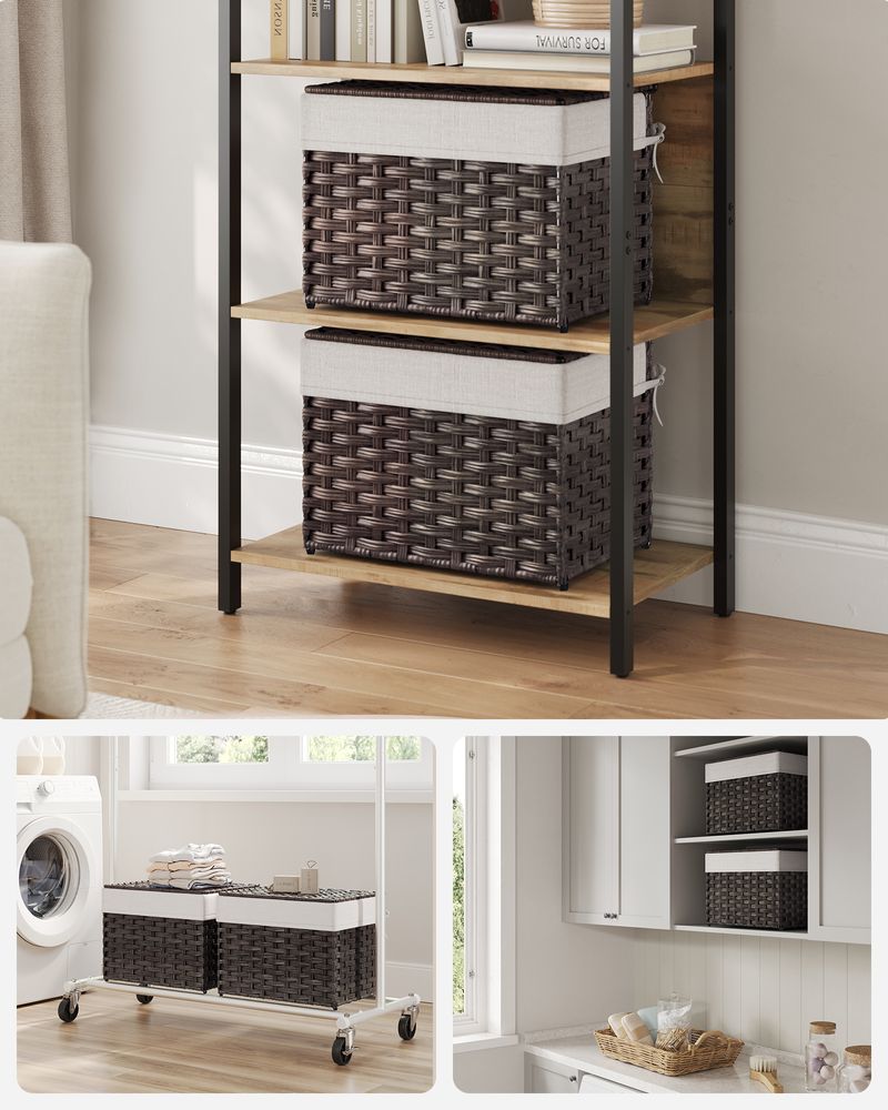 Large Storage Basket With Lid | Woven Hamper For Blankets