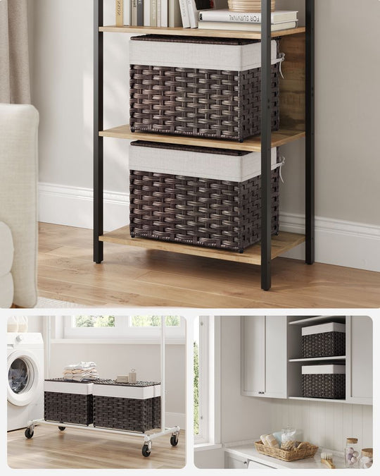 Large Storage Basket With Lid | Woven Hamper For Blankets