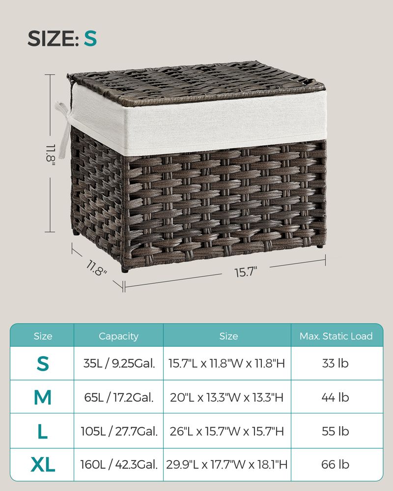 Large Storage Basket With Lid | Woven Hamper For Blankets