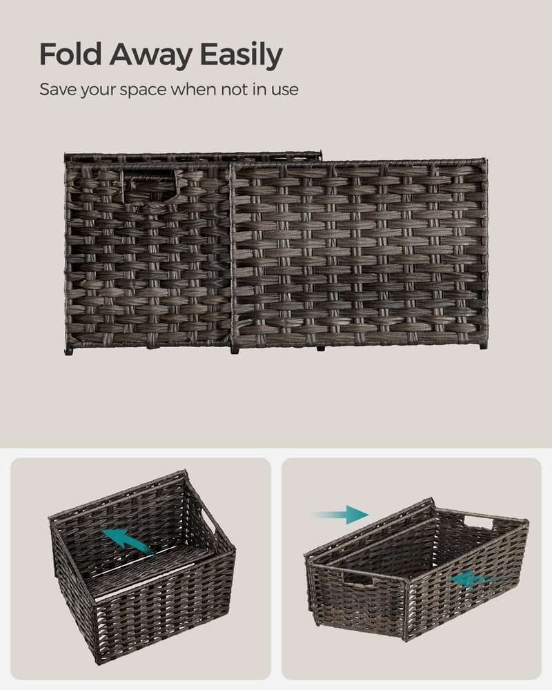 Large Storage Basket With Lid | Woven Hamper For Blankets