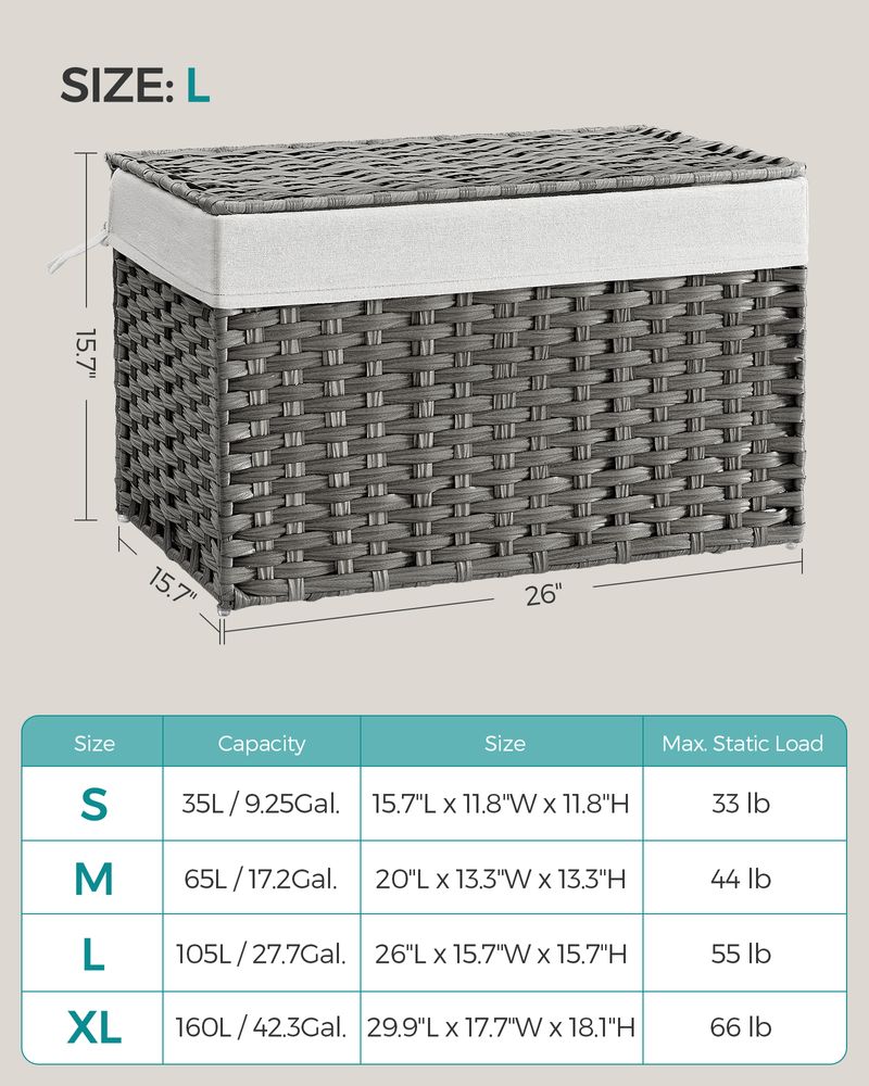 Large Storage Basket With Lid | Woven Hamper For Blankets