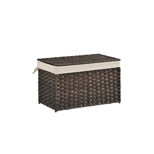 Large Storage Basket With Lid | Woven Hamper For Blankets