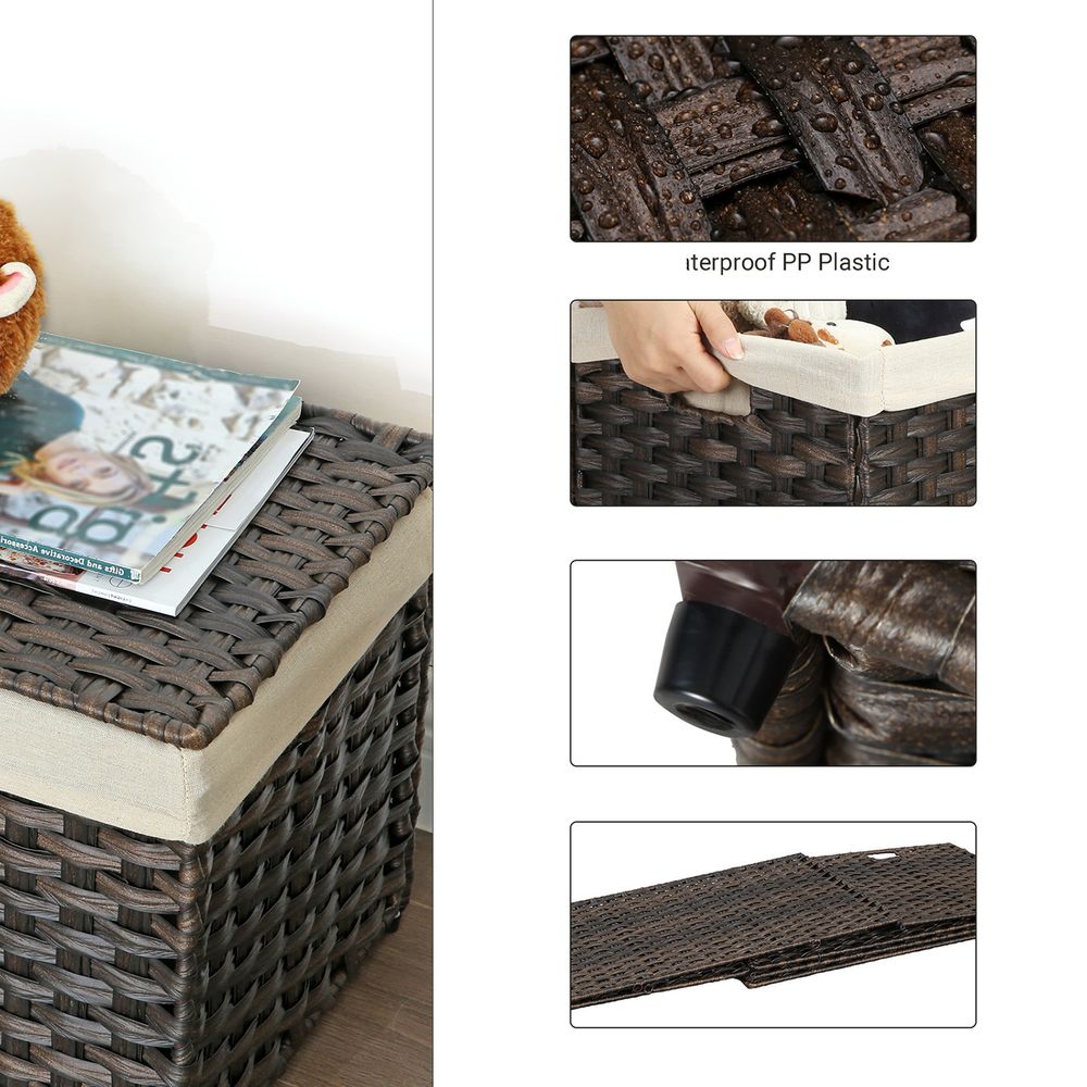 Large Storage Basket With Lid | Woven Hamper For Blankets