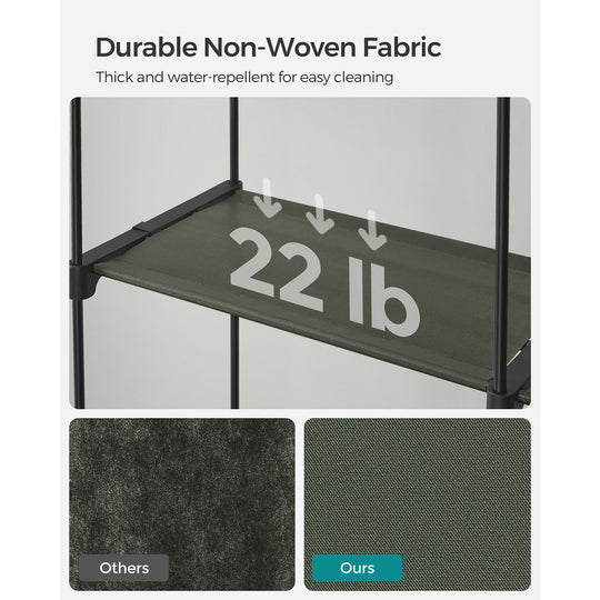 Portable Fabric Wardrobe Closet | Hanging Rods With Dust Cover