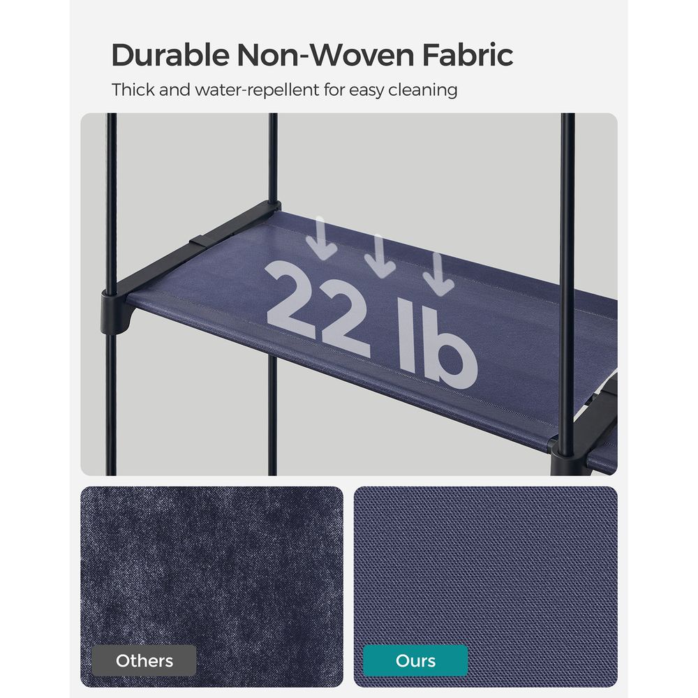 Portable Fabric Wardrobe Closet | Hanging Rods With Dust Cover