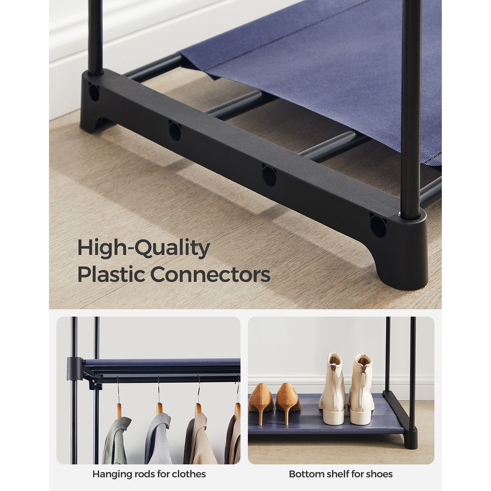 Portable Fabric Wardrobe Closet | Hanging Rods With Dust Cover