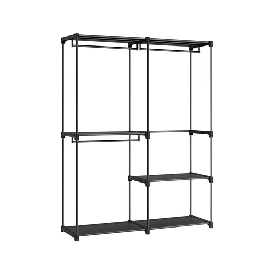 Freestanding Closet Organizer | Hanging Rods With Fabric Shelves