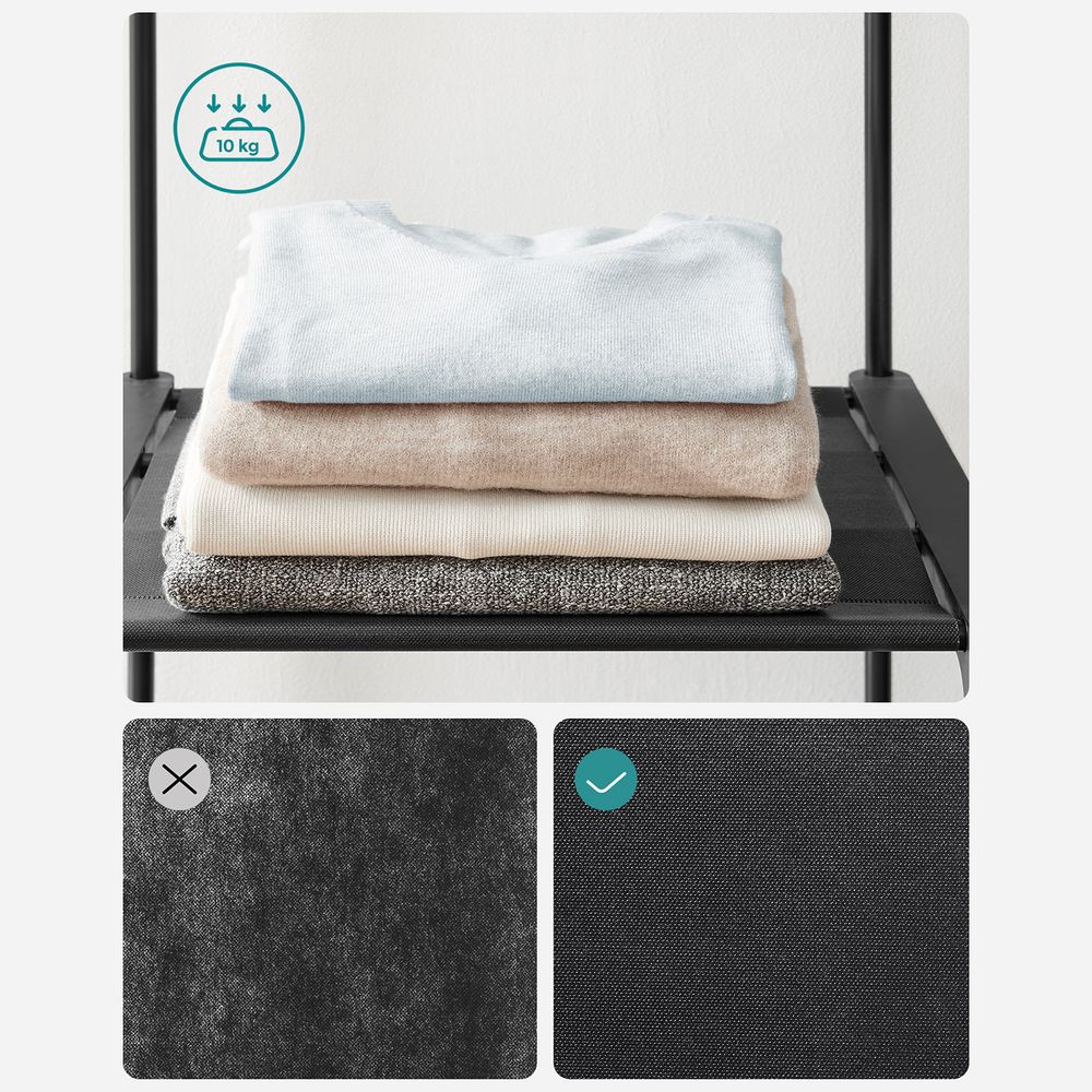 Freestanding Closet Organizer | Hanging Rods With Fabric Shelves