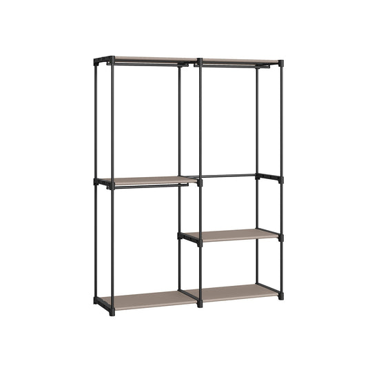Freestanding Closet Organizer | Hanging Rods With Fabric Shelves