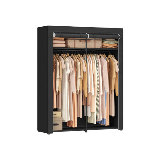 Portable Fabric Wardrobe Closet | Hanging Rods With Dust Cover