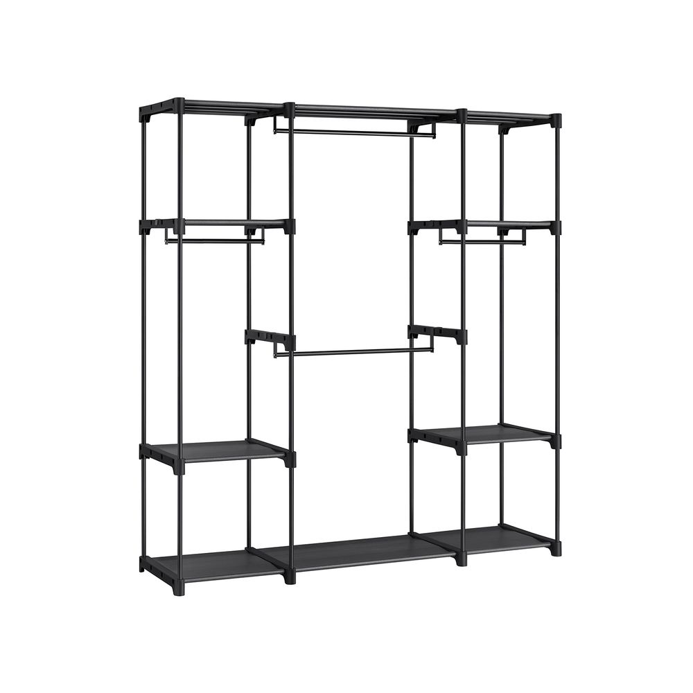 Freestanding Closet Organizer | Hanging Rods With Fabric Shelves