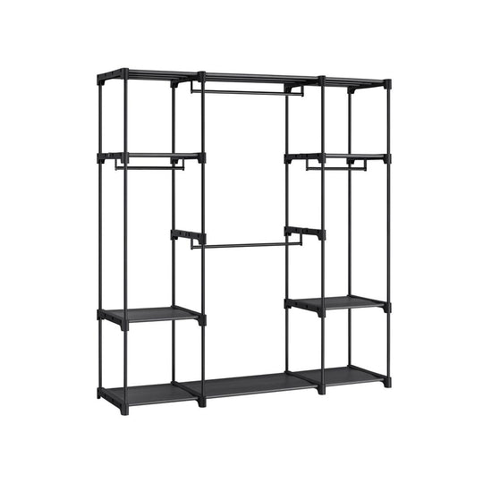 Freestanding Closet Organizer | Hanging Rods With Fabric Shelves