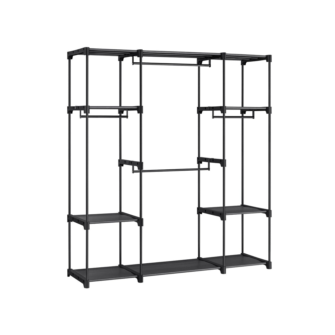 Freestanding Closet Organizer | Hanging Rods With Fabric Shelves